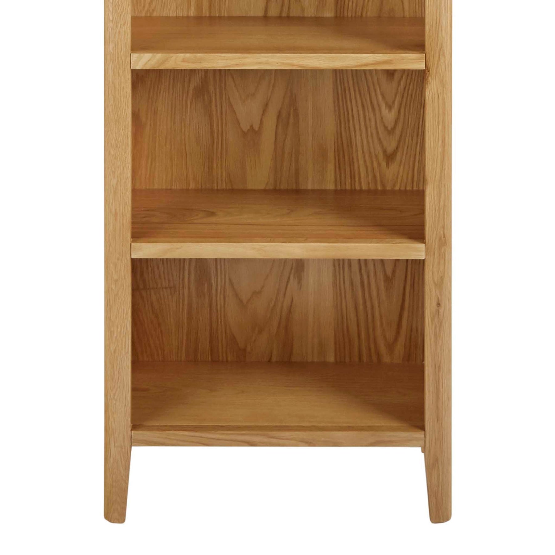 Alba Oak Slim Bookcase - Close up of base of bookcase