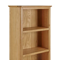 Alba Oak Slim Bookcase - Close up of top of bookcase