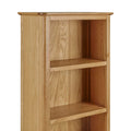 Alba Oak Slim Bookcase - Close up of top of bookcase