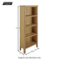 Alba Oak Slim Bookcase - Size guide