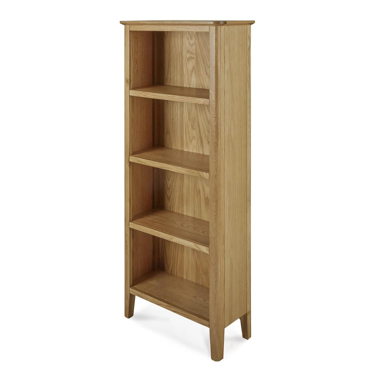 Alba Oak Slim Bookcase - Angled view