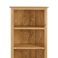 Alba Oak Slim Bookcase - Close up of top of bookcase