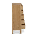Alba Oak 5 Drawer Tallboy - Side on view with drawers open