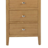 Alba Oak 5 Drawer Tallboy - Close up of base of Tallboy