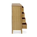 Alba Oak 2 Over 3 Chest of Drawers - Side on view with drawers open