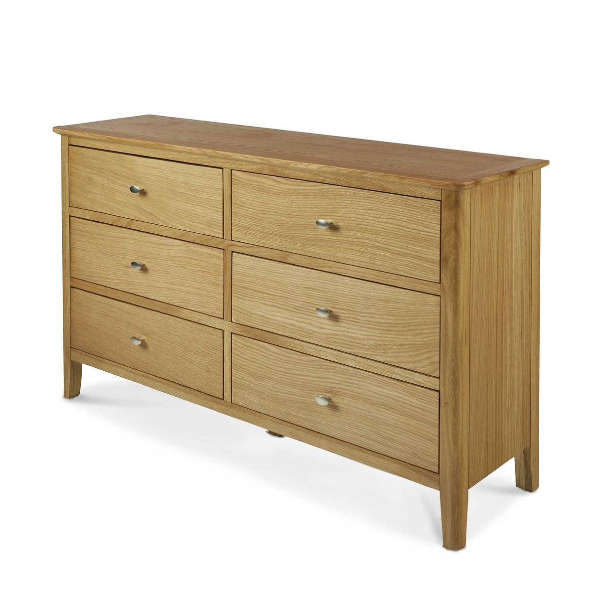 Alba Oak 6 Drawer Chest of Drawers - Side view  