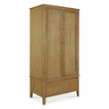 Alba Oak Double Wardrobe with Drawer by Roseland Furniture