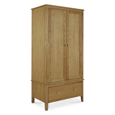 Alba Oak Double Wardrobe with Drawer