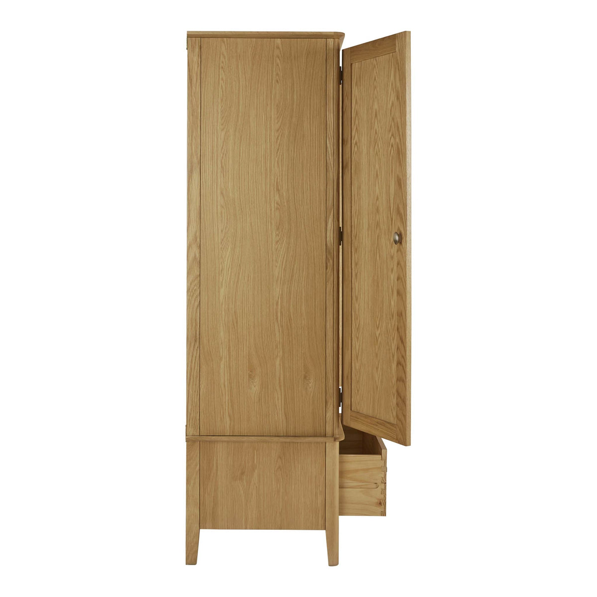 Alba Oak Double Wardrobe with Drawer side view