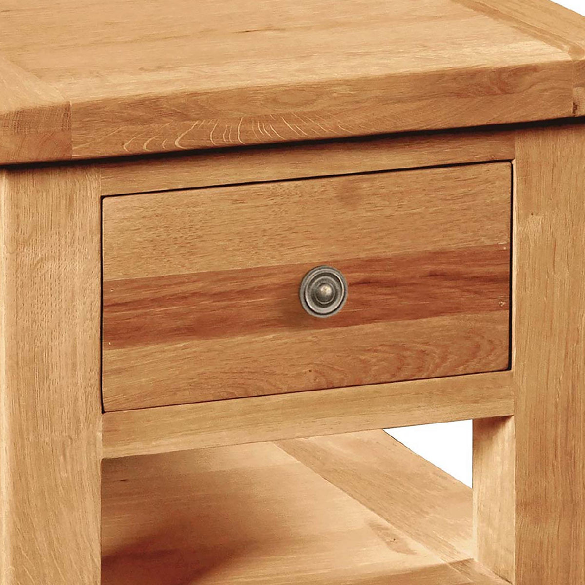 Sidmouth Lamp Table With Drawer - Close Up of Drawer Front