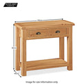 Sidmouth Oak Console Table - Size Guide