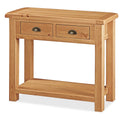 Sidmouth Oak Console Table with Two Drawers and Lower Shelf