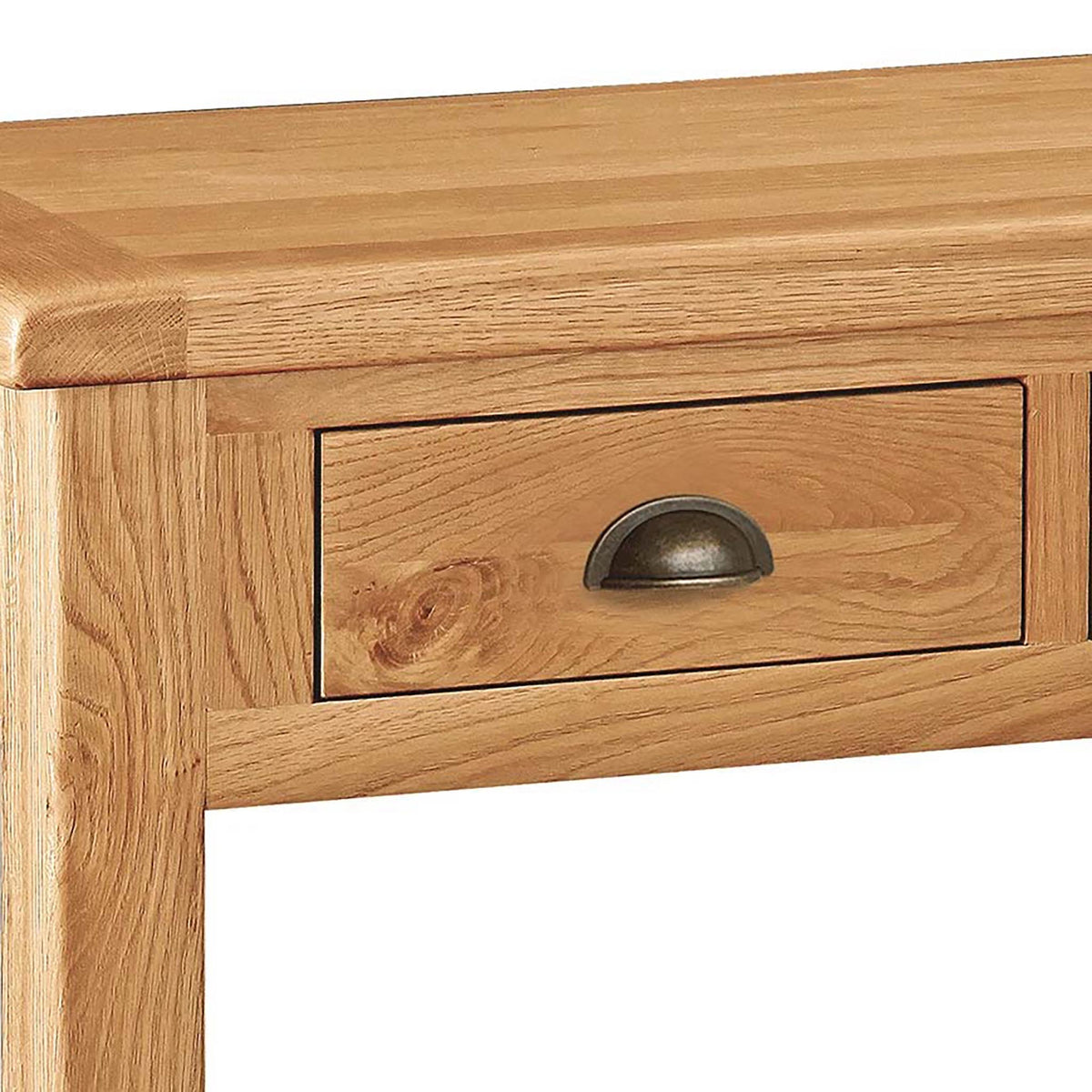 Sidmouth Oak Console Table - Close Up of Drawer