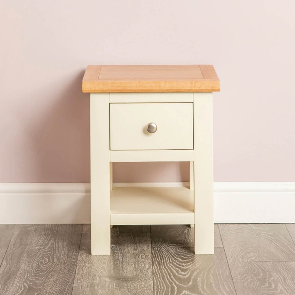 Farrow Cream Side Lamp Table - Lifestyle front view