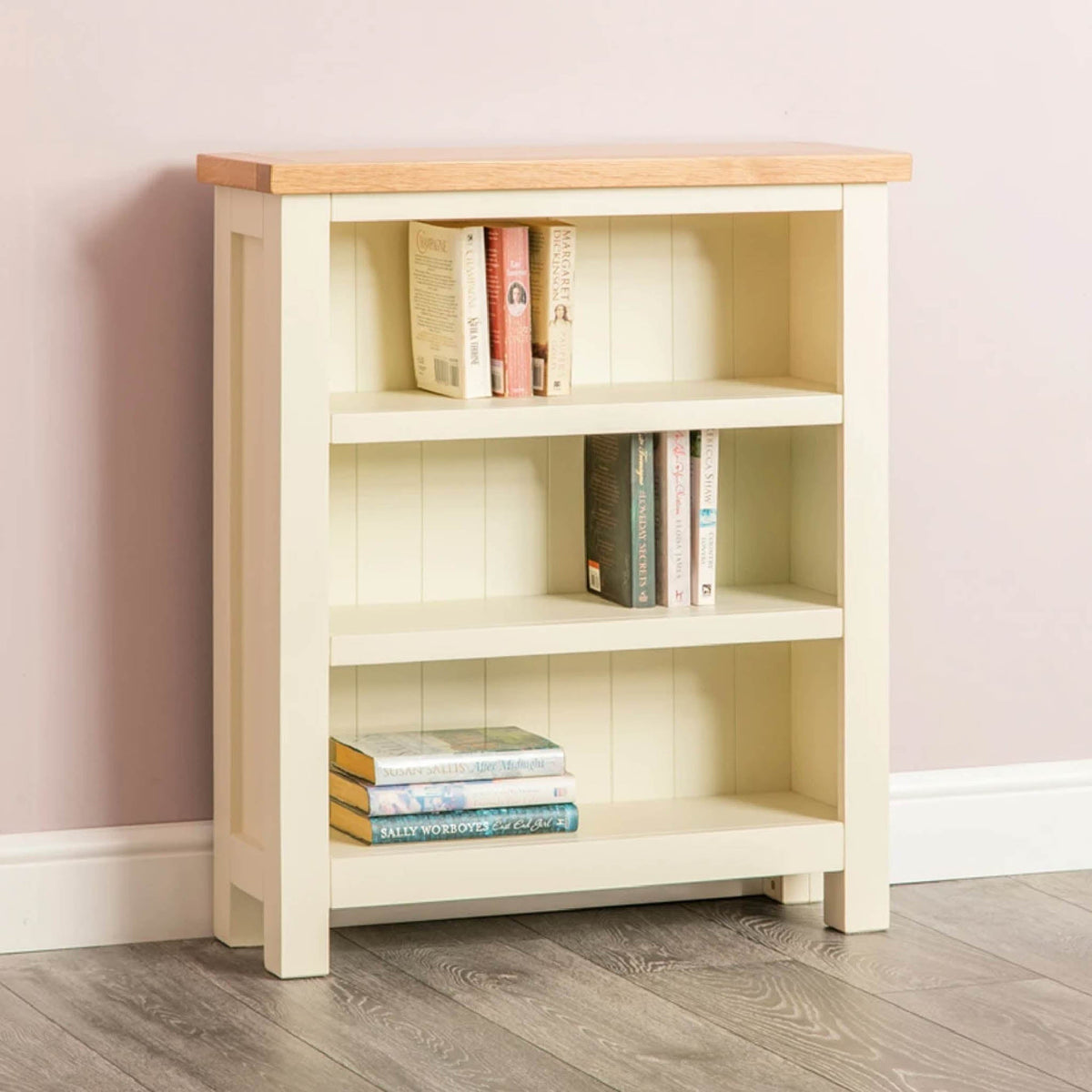 Farrow Cream Low Bookcase - Lifestyle