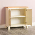 Farrow Cream 2 Door Cupboard - Side view with cupboard doors open