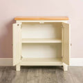 Farrow Cream Cupboard from Roseland Furniture - Front view with cupboard doors open