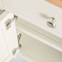 Farrow Cream Small Sideboard - Close up of cupboard hinges and shelf