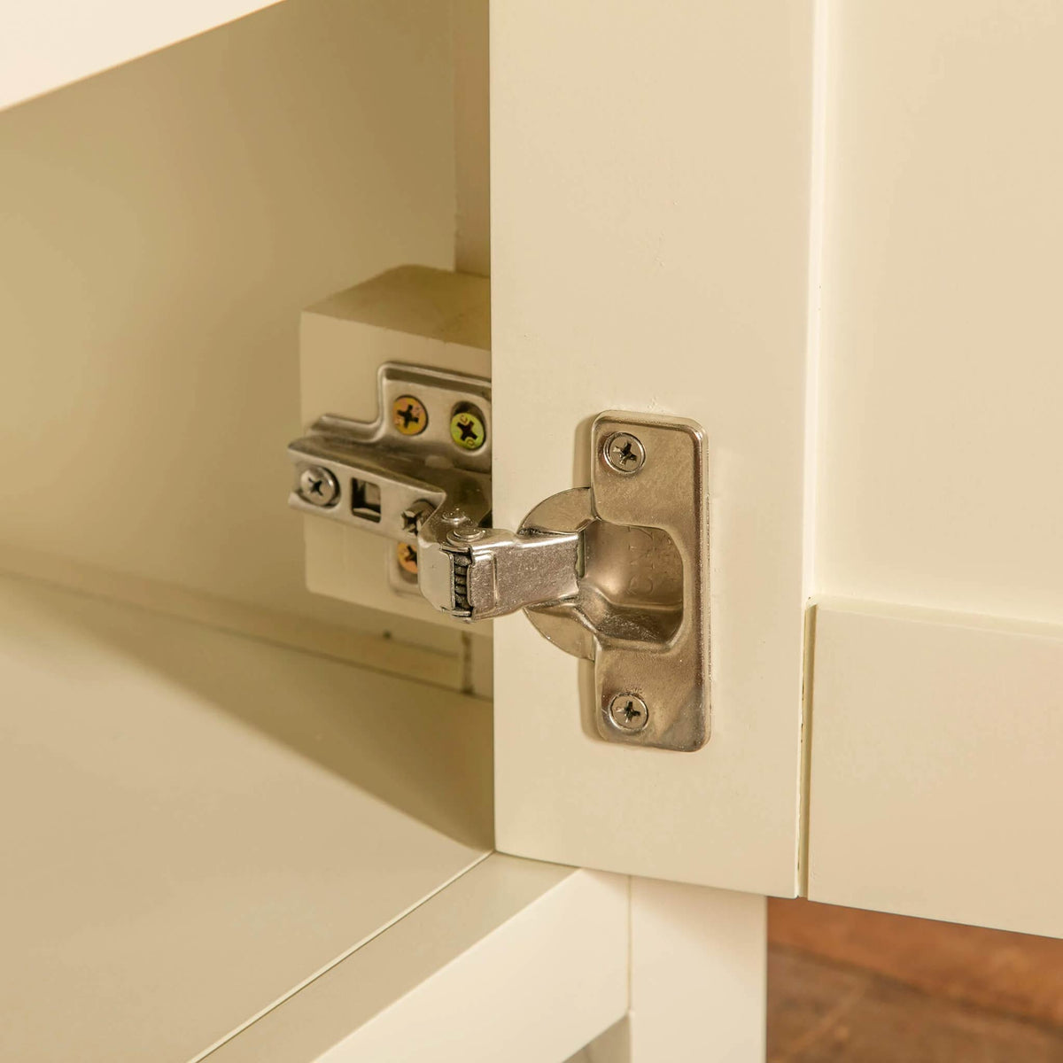 Farrow Cream 2 cupboard 2 drawer mini sideboard unit cupboard hinge