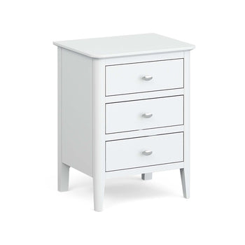 Chester White 3 Drawer Bedside Cabinet