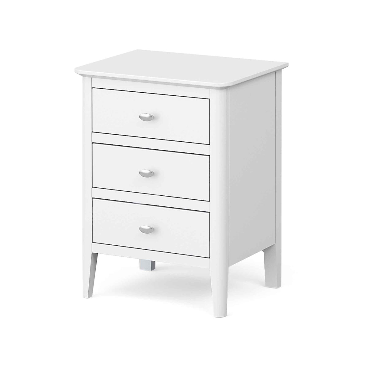 Chester White Bedside Chest of 3 Drawers - Side view