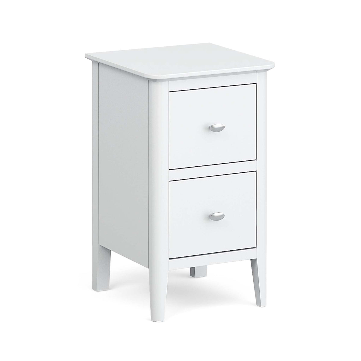 Chester White Narrow Bedside Drawers Table by Roseland Furniture