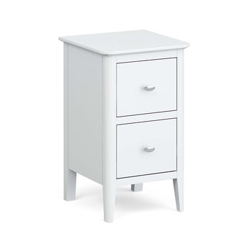 Chester White Narrow 2 Drawer Bedside Cabinet