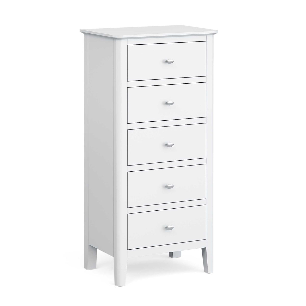 Chester White 5 Drawer Tallboy by Roseland Furniture