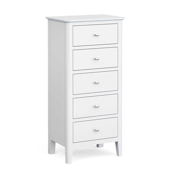 Chester White Tallboy Chest with 5 Drawers