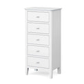 Chester White 5 Drawer Tallboy - Side view