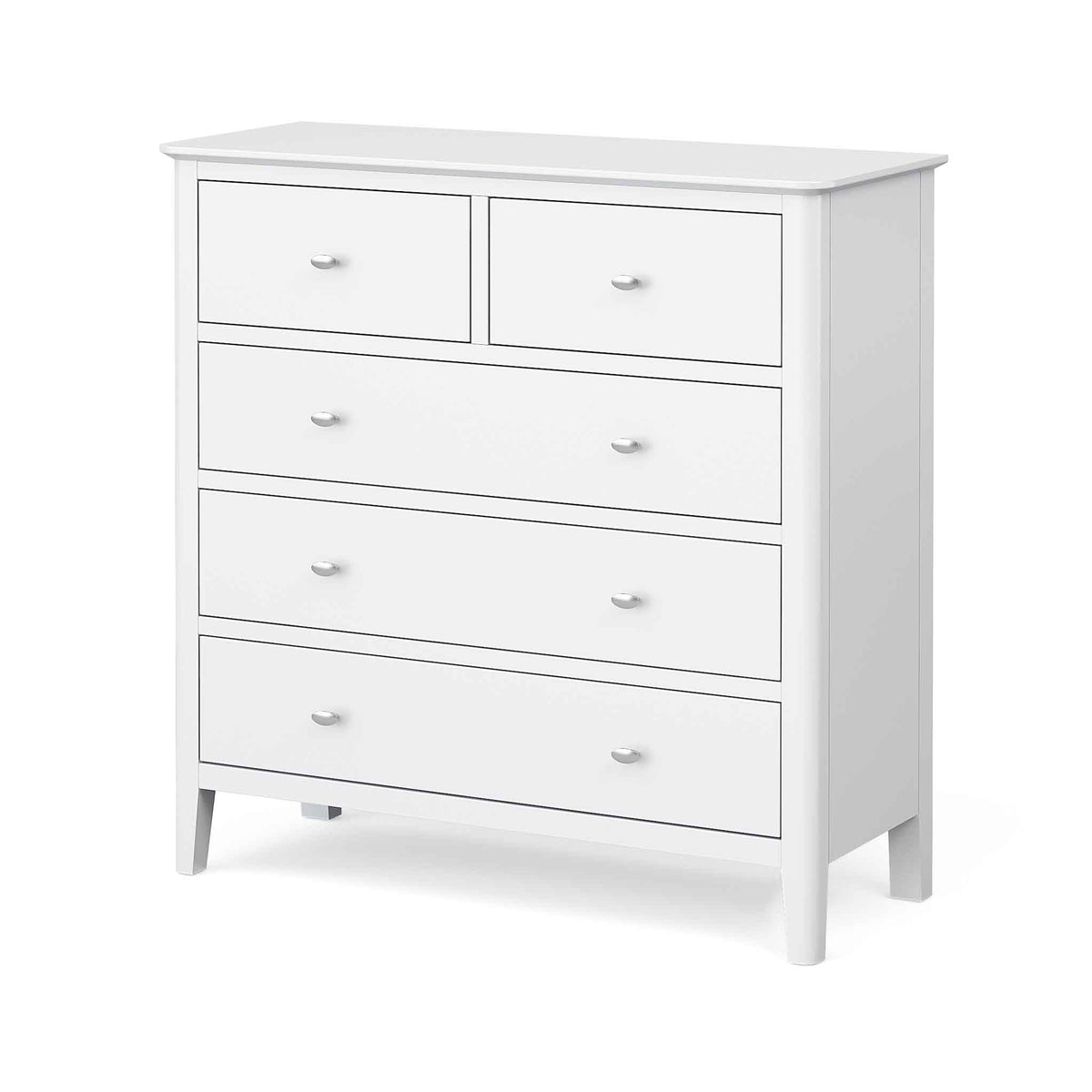 Chester White 2 Over 3 Chest of Drawers - Side view