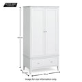 Chester White Double Wardrobe with Drawer - Size guide