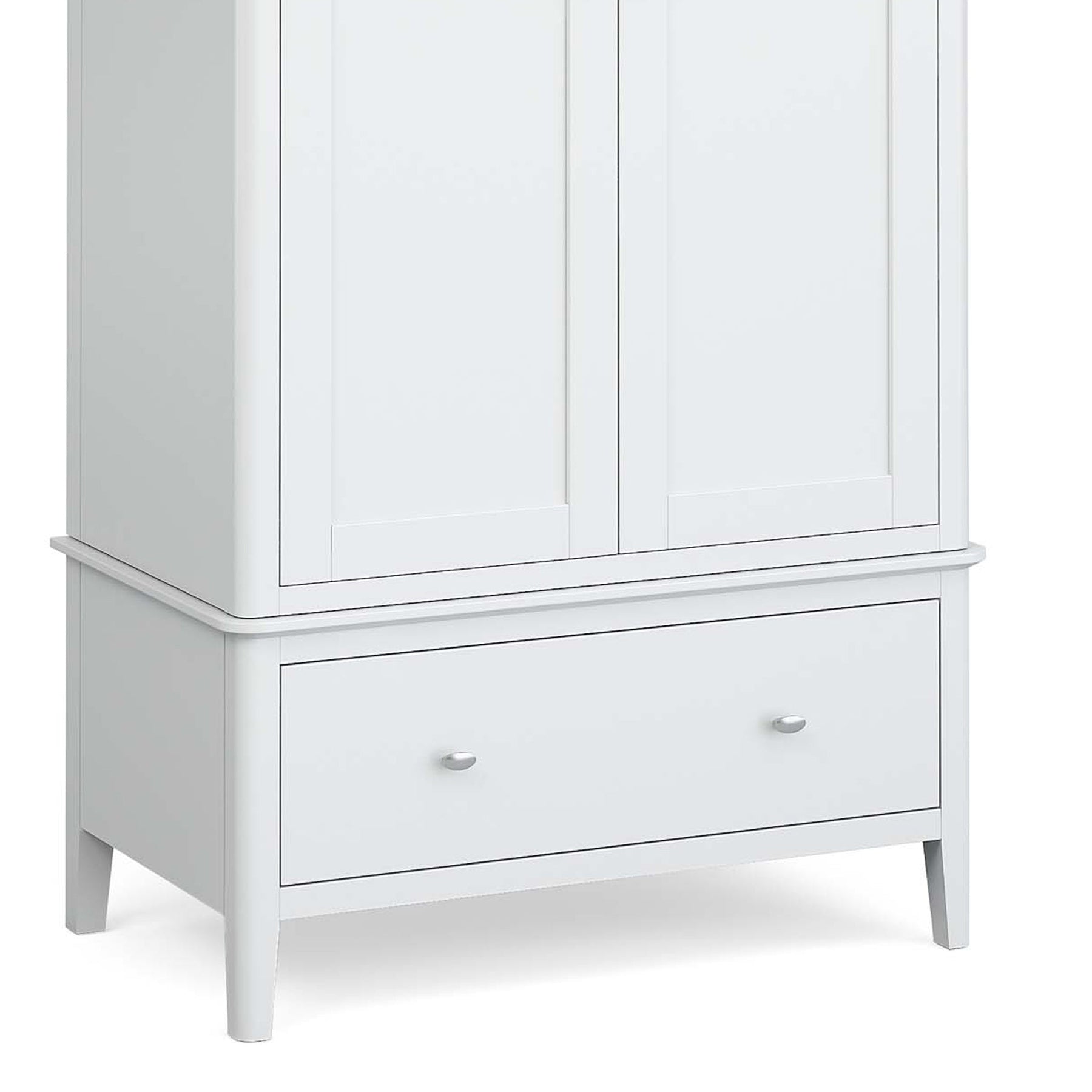 Chester White Double Wardrobe with Drawer - Close up of lower storage drawer