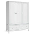 Chester White Triple Wardrobe with Drawers by Roseland Furniture