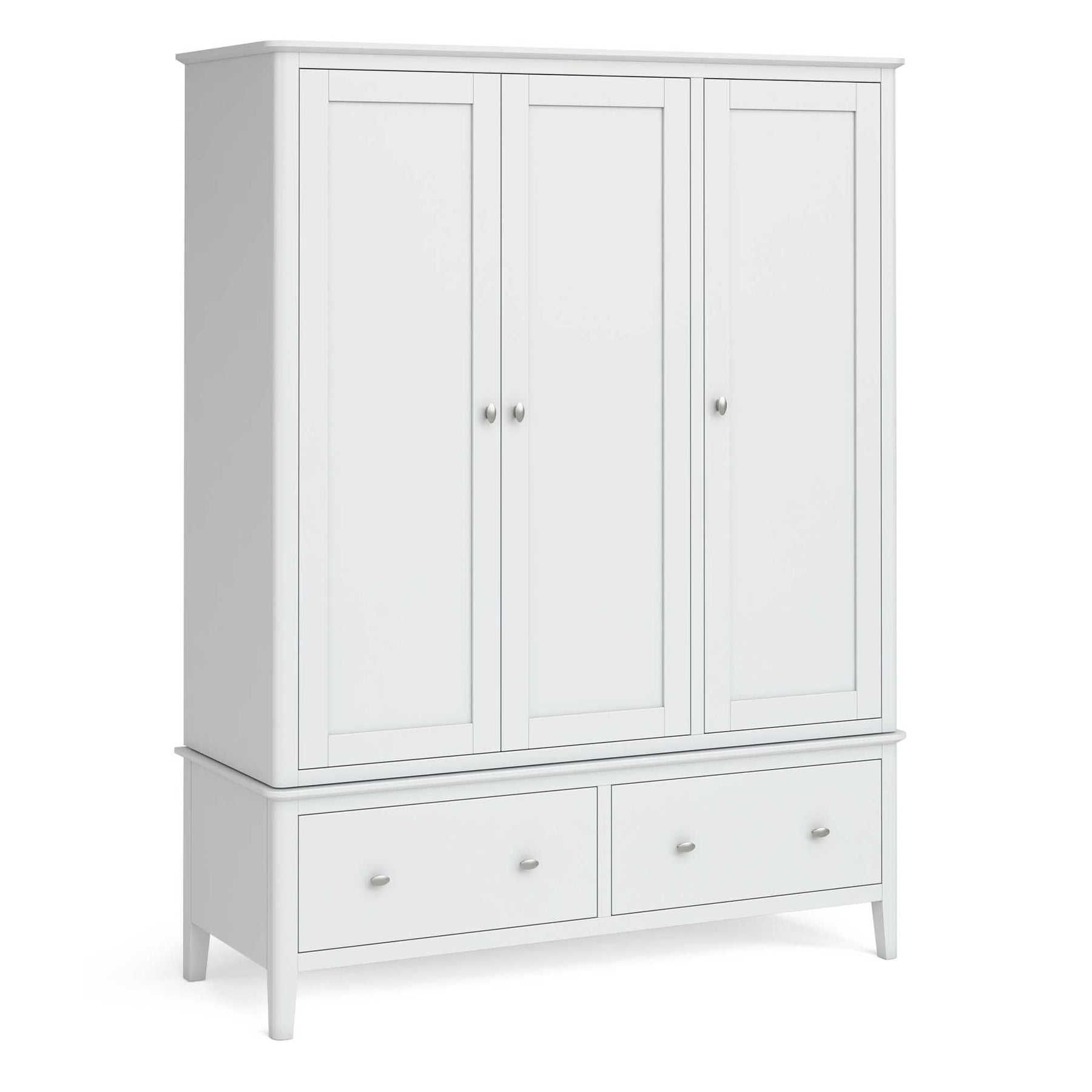 Chester White Triple Wardrobe with Drawers by Roseland Furniture