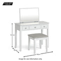 Chester White Dressing Table Set - Size guide