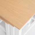Close up of the oak tables on the Farrow White Nest of Tables