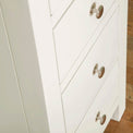 Farrow White 5 Drawer Tallboy front close up view