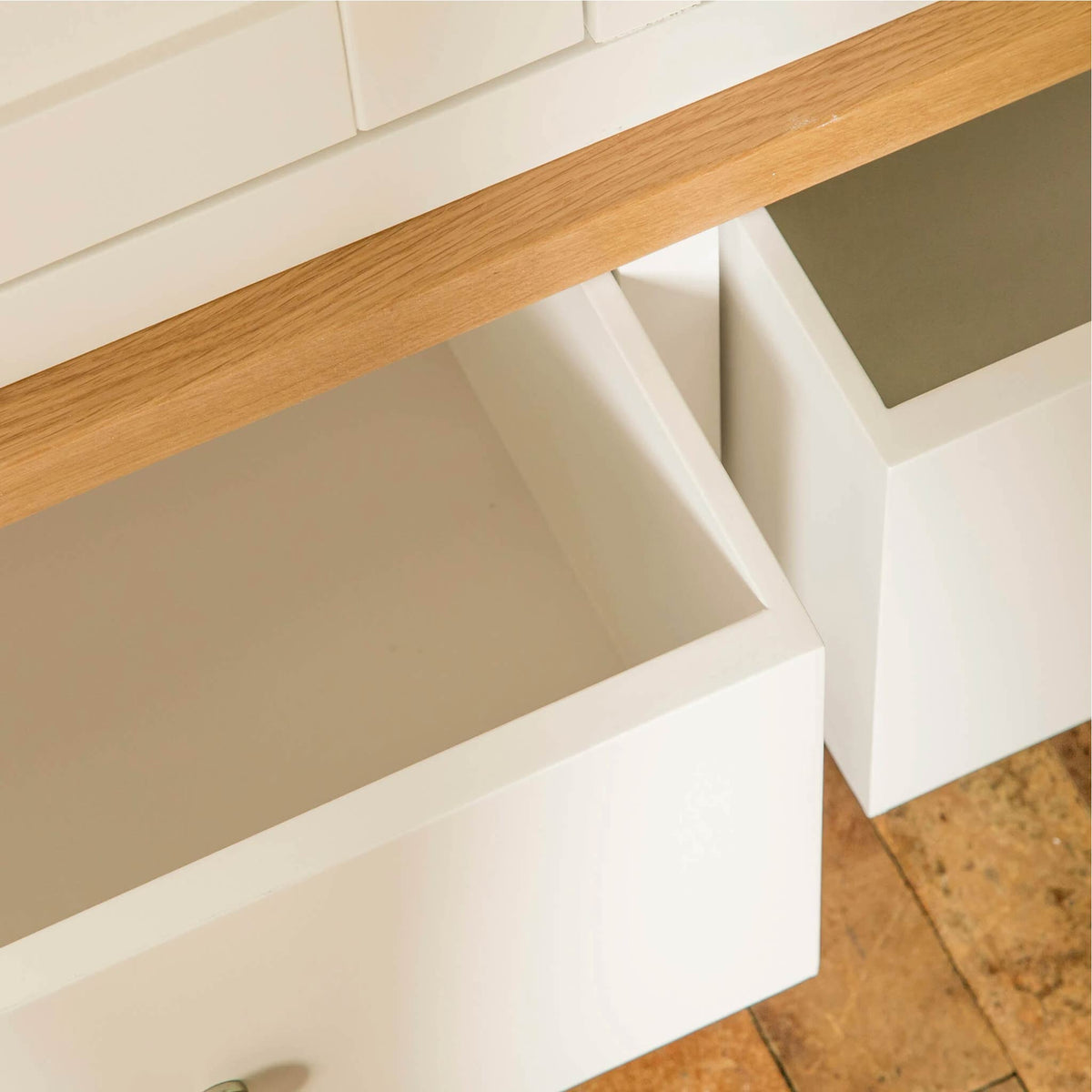 Farrow White Triple Wardrobe drawer view