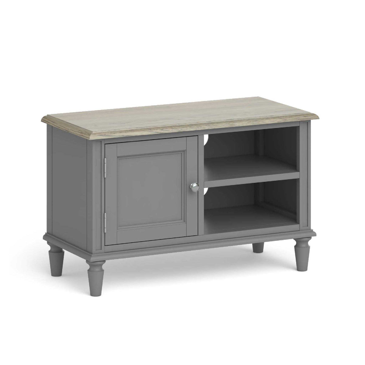 The Mulsanne Grey French Style Small TV Unit with Cupboard from Roseland Furniture