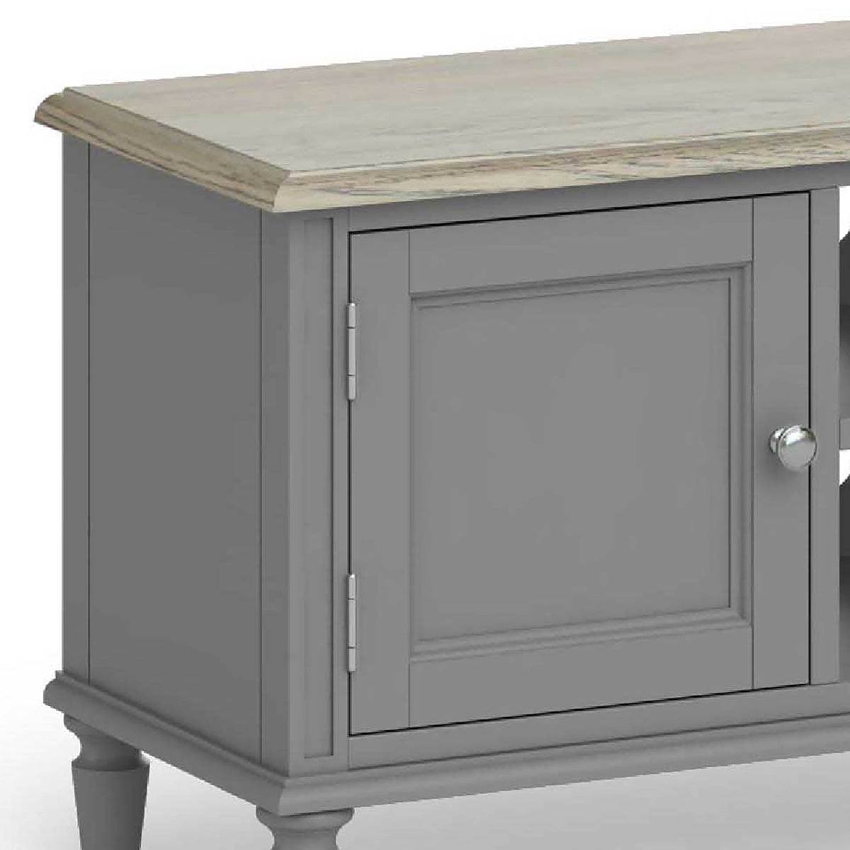 The Mulsanne Grey Small TV Unit - Close Up of Cupboard