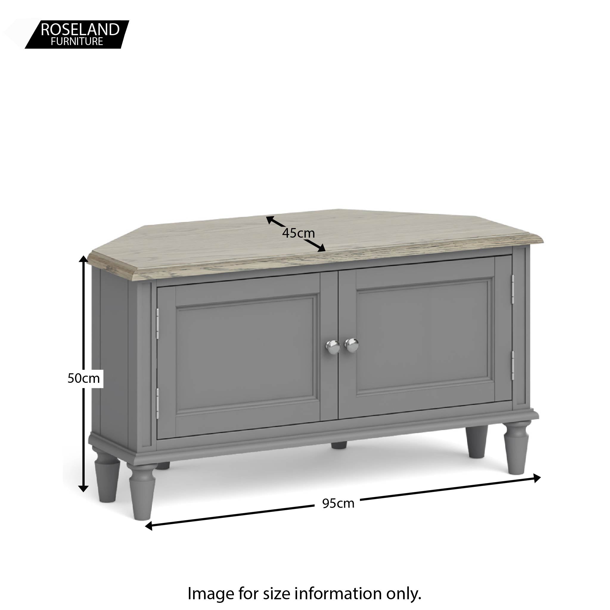Gray corner clearance tv stand