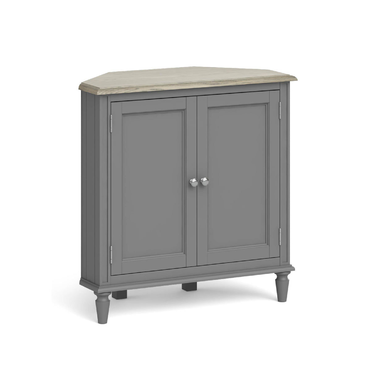 The Mulsanne Grey French Style Wooden Corner Cupboard from Roseland Furniture