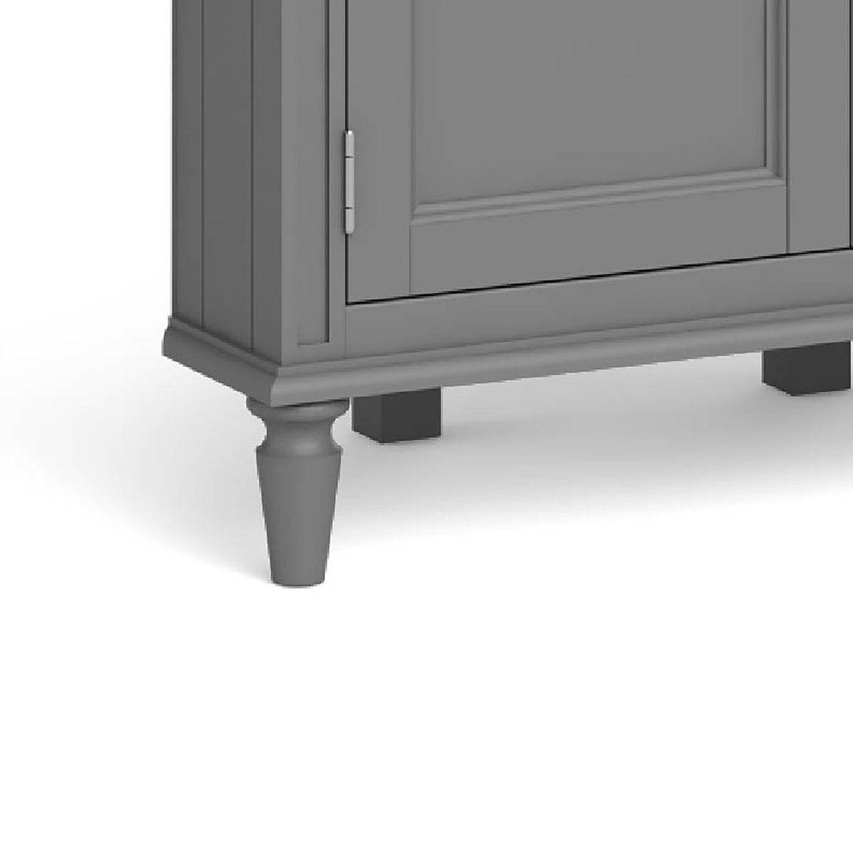 The Mulsanne Grey Wooden Corner Cupboard - Close Up of  Legs