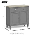 The Mulsanne Grey Mini Sideboard - size guide