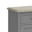 The Mulsanne Grey Mini Sideboard - Close Up of Top of Sideboard
