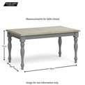  Mulsanne Grey Small Extending Dining Table - Closed size guide
