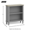 The Mulsanne Grey French Style Slim Bookcase size guide