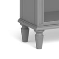 The Mulsanne Grey Small Low Bookcase - Close Up of Feet