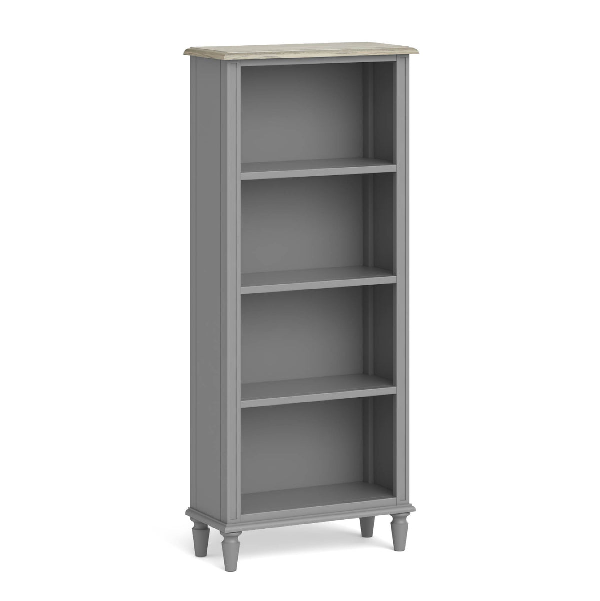 The Mulsanne Grey French Style Slim Bookcase by Roseland Furniture